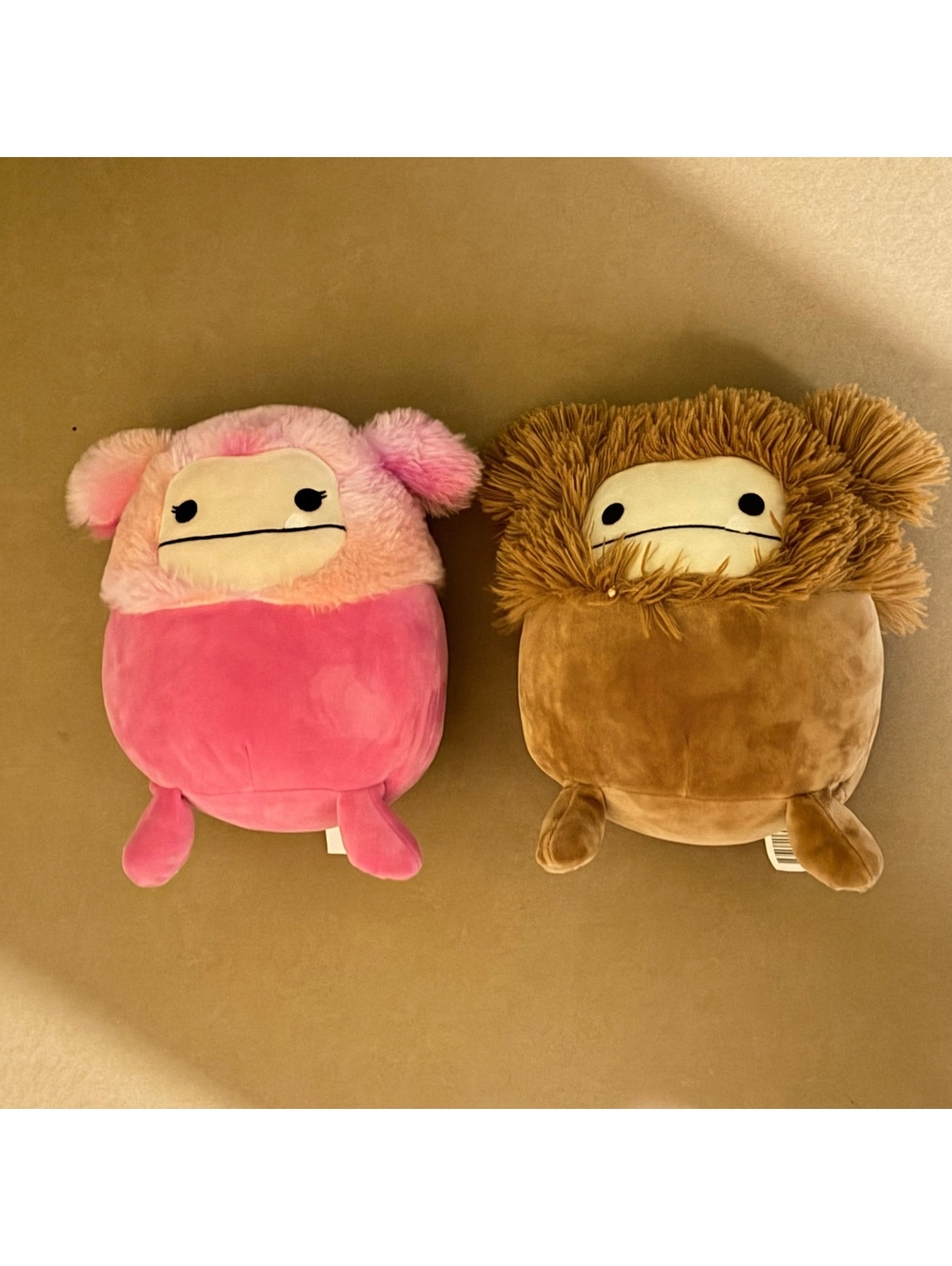 Original Squishmallows Plush Lot of 2 Pink & Brown Fuzzy Characters Kellytoy